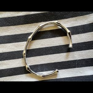 Silver plate cuff bracelet- bamboo design